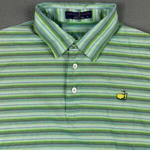 Clubhouse Collection Shirt Mens Extra Large Green Stripe Golf Masters Logo Italy